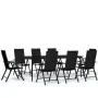 Juego de comedor para jardín 9 piezas negro von , Gartensets - Ref: Foro24-3099112, Preis: 653,23 €, Rabatt: %