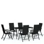 Juego de comedor para jardín 7 piezas negro de , Conjuntos de jardín - Ref: Foro24-3099110, Precio: 497,98 €, Descuento: %