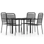 Juego de comedor de jardín 5 piezas negro de , Conjuntos de jardín - Ref: Foro24-3099138, Precio: 289,76 €, Descuento: %