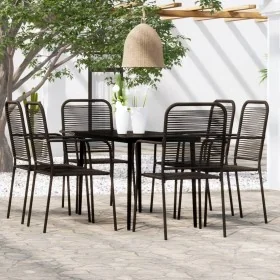 Juego de comedor de jardín 7 piezas negro by , Garden sets - Ref: Foro24-3099146, Price: 419,20 €, Discount: %