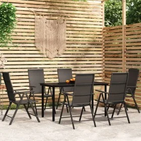 Juego de comedor para jardín 7 piezas negro by , Garden sets - Ref: Foro24-3099104, Price: 511,13 €, Discount: %