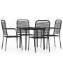 Juego de comedor de jardín 5 piezas negro by , Garden sets - Ref: Foro24-3099144, Price: 295,63 €, Discount: %