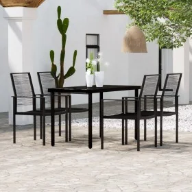 Juego de comedor para jardín 5 piezas negro by , Garden sets - Ref: Foro24-3099199, Price: 291,90 €, Discount: %