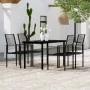 Juego de comedor para jardín 5 piezas negro de , Conjuntos de jardín - Ref: Foro24-3099199, Precio: 291,51 €, Descuento: %