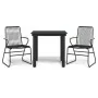 Juego de comedor de jardín 3 piezas ratán PVC negro de , Conjuntos de jardín - Ref: Foro24-3099209, Precio: 196,88 €, Descuen...