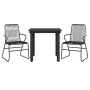 Juego de comedor de jardín 3 piezas ratán PVC negro de , Conjuntos de jardín - Ref: Foro24-3099209, Precio: 196,88 €, Descuen...