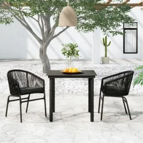 Juego de comedor para jardín 3 piezas negro by , Garden sets - Ref: Foro24-3099221, Price: 262,76 €, Discount: %