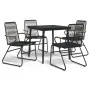 Juego de comedor de jardín 5 piezas ratán PVC negro von , Gartensets - Ref: Foro24-3099216, Preis: 310,56 €, Rabatt: %