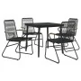 Juego de comedor de jardín 5 piezas ratán PVC negro von , Gartensets - Ref: Foro24-3099216, Preis: 310,56 €, Rabatt: %