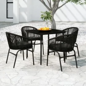 Juego de comedor para jardín 5 piezas negro by , Garden sets - Ref: Foro24-3099240, Price: 492,80 €, Discount: %
