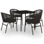 Juego de comedor para jardín 5 piezas negro de , Conjuntos de jardín - Ref: Foro24-3099240, Precio: 452,37 €, Descuento: %