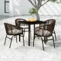Juego de comedor de jardín 5 piezas con cojines marrón de , Conjuntos de jardín - Ref: Foro24-3099228, Precio: 495,88 €, Desc...