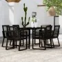 Juego de comedor para jardín 7 piezas negro by , Garden sets - Ref: Foro24-3099152, Price: 590,90 €, Discount: %