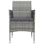 Juego de comedor para jardín 5 piezas con cojines gris y negro de , Conjuntos de jardín - Ref: Foro24-3099289, Precio: 386,03...