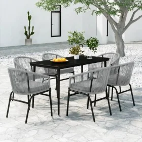 Juego de comedor de jardín 7 piezas ratán sintético gris von , Gartensets - Ref: Foro24-3099254, Preis: 636,92 €, Rabatt: %