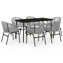 Juego de comedor de jardín 7 piezas ratán sintético gris von , Gartensets - Ref: Foro24-3099254, Preis: 636,98 €, Rabatt: %
