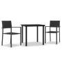 Juego de comedor para jardín 3 piezas negro by , Garden sets - Ref: Foro24-3099263, Price: 201,31 €, Discount: %