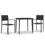 Juego de comedor para jardín 3 piezas negro de , Conjuntos de jardín - Ref: Foro24-3099275, Precio: 214,63 €, Descuento: %