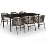 Juego de comedor de jardín 7 piezas marrón de , Conjuntos de jardín - Ref: Foro24-3099249, Precio: 886,62 €, Descuento: %