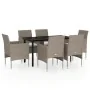 Juego de comedor de jardín 7 piezas con cojines beige y negro von , Gartensets - Ref: Foro24-3099296, Preis: 519,83 €, Rabatt: %