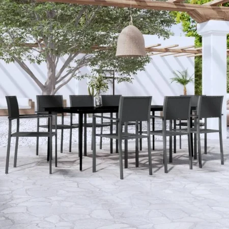 Juego de comedor para jardín 9 piezas negro von , Gartensets - Ref: Foro24-3099280, Preis: 615,08 €, Rabatt: %