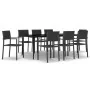 Juego de comedor para jardín 9 piezas negro von , Gartensets - Ref: Foro24-3099280, Preis: 615,08 €, Rabatt: %