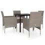 Juego de comedor de jardín 5 piezas con cojines beige y negro de , Conjuntos de jardín - Ref: Foro24-3099294, Precio: 339,43 ...
