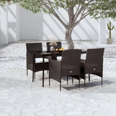 Juego de comedor de jardín 5 piezas con cojines negro von , Gartensets - Ref: Foro24-3099307, Preis: 367,01 €, Rabatt: %