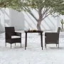 Juego de comedor de jardín 3 piezas con cojines negro de , Conjuntos de jardín - Ref: Foro24-3099305, Precio: 242,67 €, Descu...