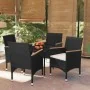 Juego de comedor de jardín 5 piezas con cojines negro de , Conjuntos de jardín - Ref: Foro24-3099330, Precio: 315,28 €, Descu...