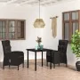 Juego de comedor de jardín 3 piezas con cojines negro de , Conjuntos de jardín - Ref: Foro24-3099353, Precio: 369,00 €, Descu...