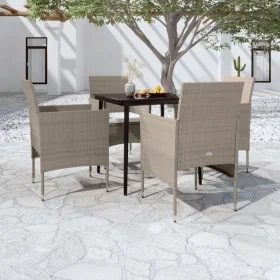 Juego de comedor de jardín 5 piezas con cojines beige y negro by , Garden sets - Ref: Foro24-3099318, Price: 361,79 €, Discou...