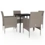 Juego de comedor de jardín 5 piezas con cojines beige y negro de , Conjuntos de jardín - Ref: Foro24-3099318, Precio: 360,27 ...