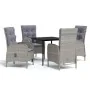 Juego de comedor para jardín 5 piezas con cojines gris y negro von , Gartensets - Ref: Foro24-3099372, Preis: 703,74 €, Rabat...