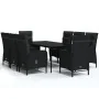 Juego de comedor de jardín 9 piezas con cojines negro de , Conjuntos de jardín - Ref: Foro24-3099370, Precio: 1,00 €, Descuen...
