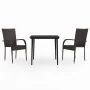 Juego de comedor de jardín 3 piezas marrón y negro by , Garden sets - Ref: Foro24-3099401, Price: 207,72 €, Discount: %