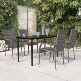 Juego de comedor de jardín 5 piezas gris y negro by , Garden sets - Ref: Foro24-3099391, Price: 307,99 €, Discount: %
