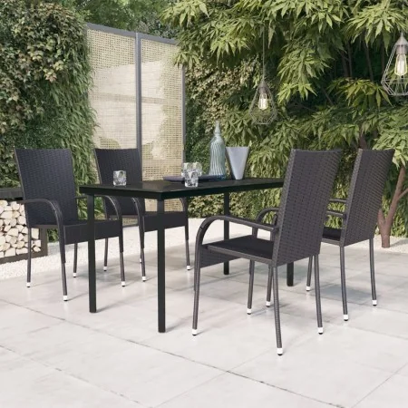 Juego de comedor de jardín 5 piezas negro von , Gartensets - Ref: Foro24-3099379, Preis: 349,93 €, Rabatt: %