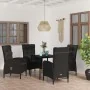Juego de comedor de jardín 5 piezas con cojines negro de , Conjuntos de jardín - Ref: Foro24-3099366, Precio: 661,63 €, Descu...