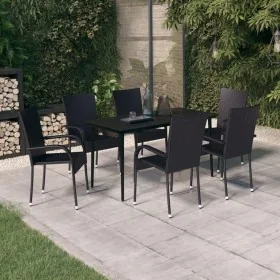 Juego de comedor para jardín 7 piezas negro by , Garden sets - Ref: Foro24-3099398, Price: 438,36 €, Discount: %