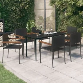 Juego de comedor para jardín 7 piezas negro von , Gartensets - Ref: Foro24-3099422, Preis: 436,29 €, Rabatt: %