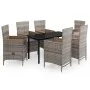 Juego de comedor de jardín 7 piezas con cojines gris by , Garden sets - Ref: Foro24-3099434, Price: 935,05 €, Discount: %