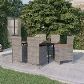 Juego de comedor de jardín 7 piezas con cojines gris by , Garden sets - Ref: Foro24-3099469, Price: 873,68 €, Discount: %