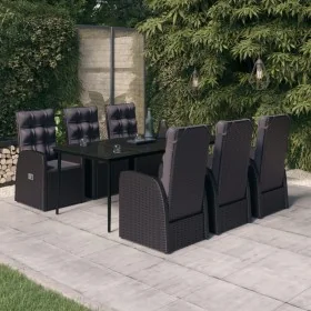Juego de comedor de jardín 7 piezas con cojines negro von , Gartensets - Ref: Foro24-3099495, Preis: 1,00 €, Rabatt: %