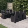 Juego de comedor de jardín 7 piezas con cojines negro de , Conjuntos de jardín - Ref: Foro24-3099495, Precio: 1,00 €, Descuen...