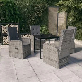 Juego de comedor de jardín 5 piezas con cojines gris by , Garden sets - Ref: Foro24-3099474, Price: 706,19 €, Discount: %