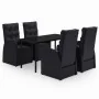 Juego de comedor de jardín 5 piezas con cojines negro by , Garden sets - Ref: Foro24-3099481, Price: 754,62 €, Discount: %