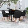 Juego de comedor de jardín 5 piezas con cojines negro von , Gartensets - Ref: Foro24-3099506, Preis: 453,85 €, Rabatt: %