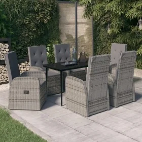 Juego de comedor de jardín 7 piezas con cojines gris by , Garden sets - Ref: Foro24-3099488, Price: 1,00 €, Discount: %