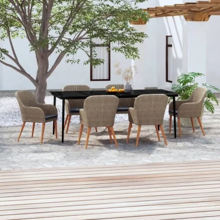 Juego de comedor para jardín 7 piezas con cojines marrón von , Gartensets - Ref: Foro24-3099527, Preis: 905,81 €, Rabatt: %